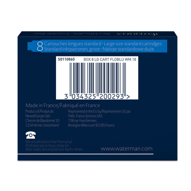 Naboje atramentowe Waterman Standard 8szt. niebieskie